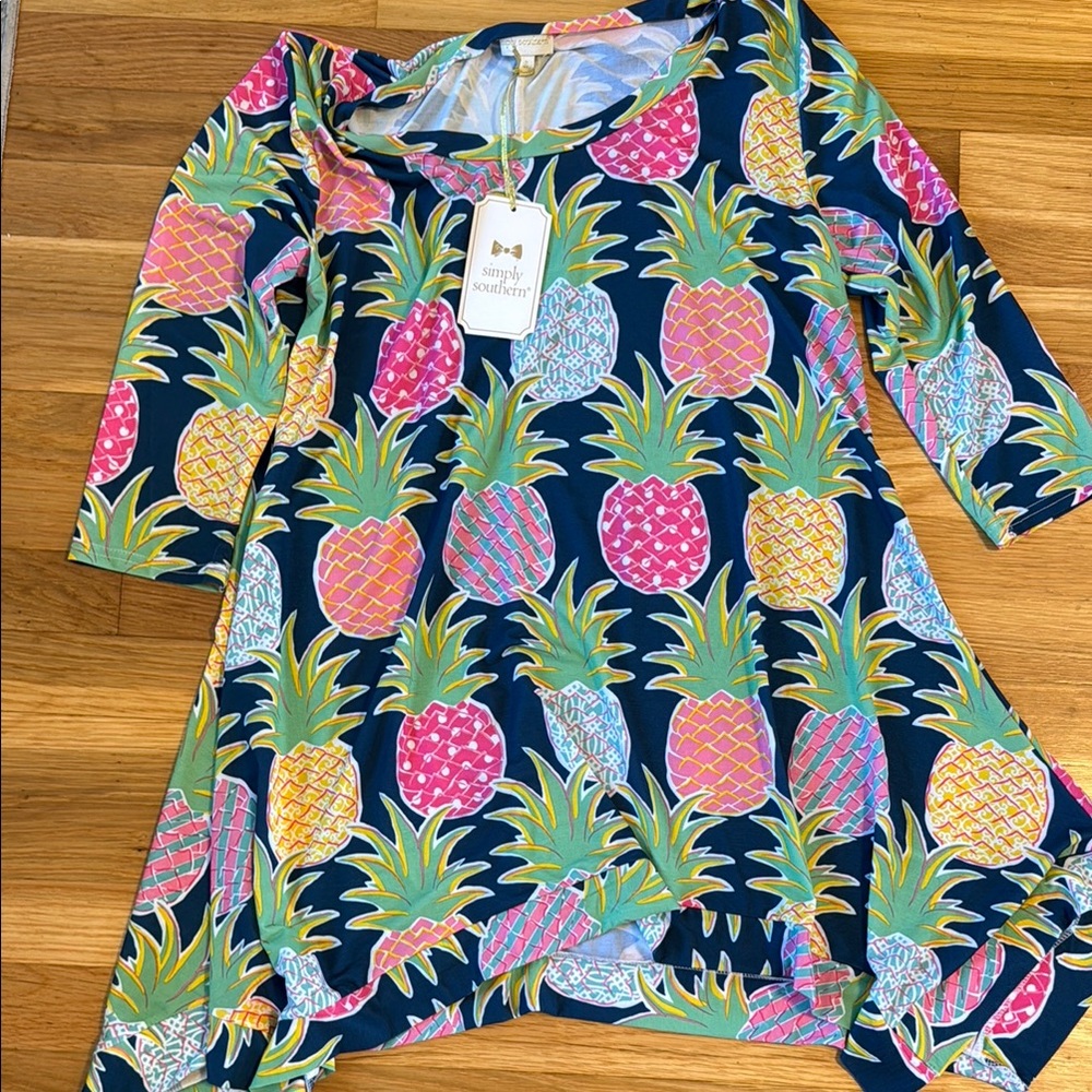 Simply Southern Multicolor Pineapple Blouse